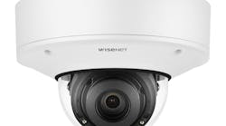PNV-A9081R &ndash; 4K AI vandal-resistant dome camera with built-in IR illumination.