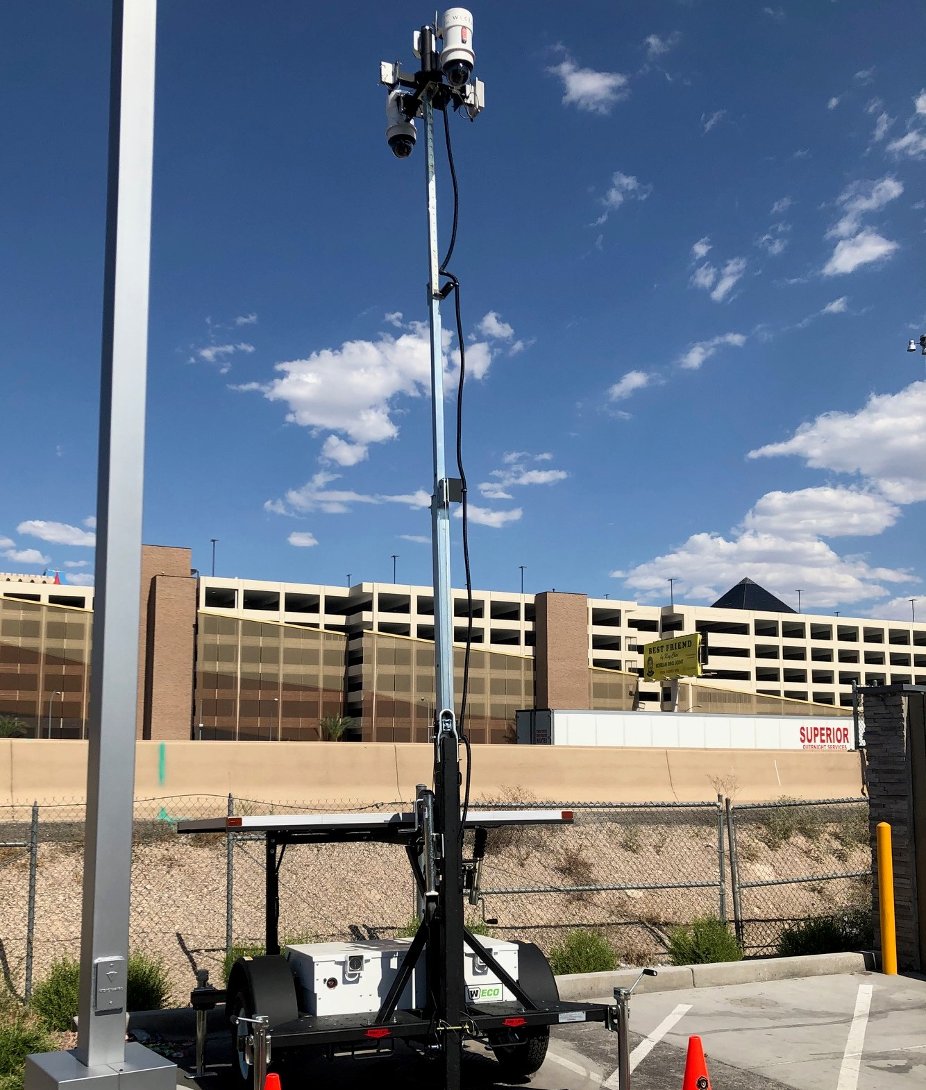 The autonomously-powered mobile video surveillance trailer is an ideal solution for clients who have remote sites, short-term events, or off-grid locations and are looking to mitigate theft or vandalism.
