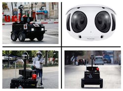 Each P-Guard robot is equipped with two VIVOTEK MS9390-HV 180 degree panoramic network cameras. Each P-Guard robot is equipped with two VIVOTEK MS9390-HV 180 degree panoramic network cameras.