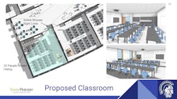 Architects designed classrooms to provide cover and egress, including an area in each one that cannot be seen from the hallway. Architects designed classrooms to provide cover and egress, including an area in each one that cannot be seen from the hallway.