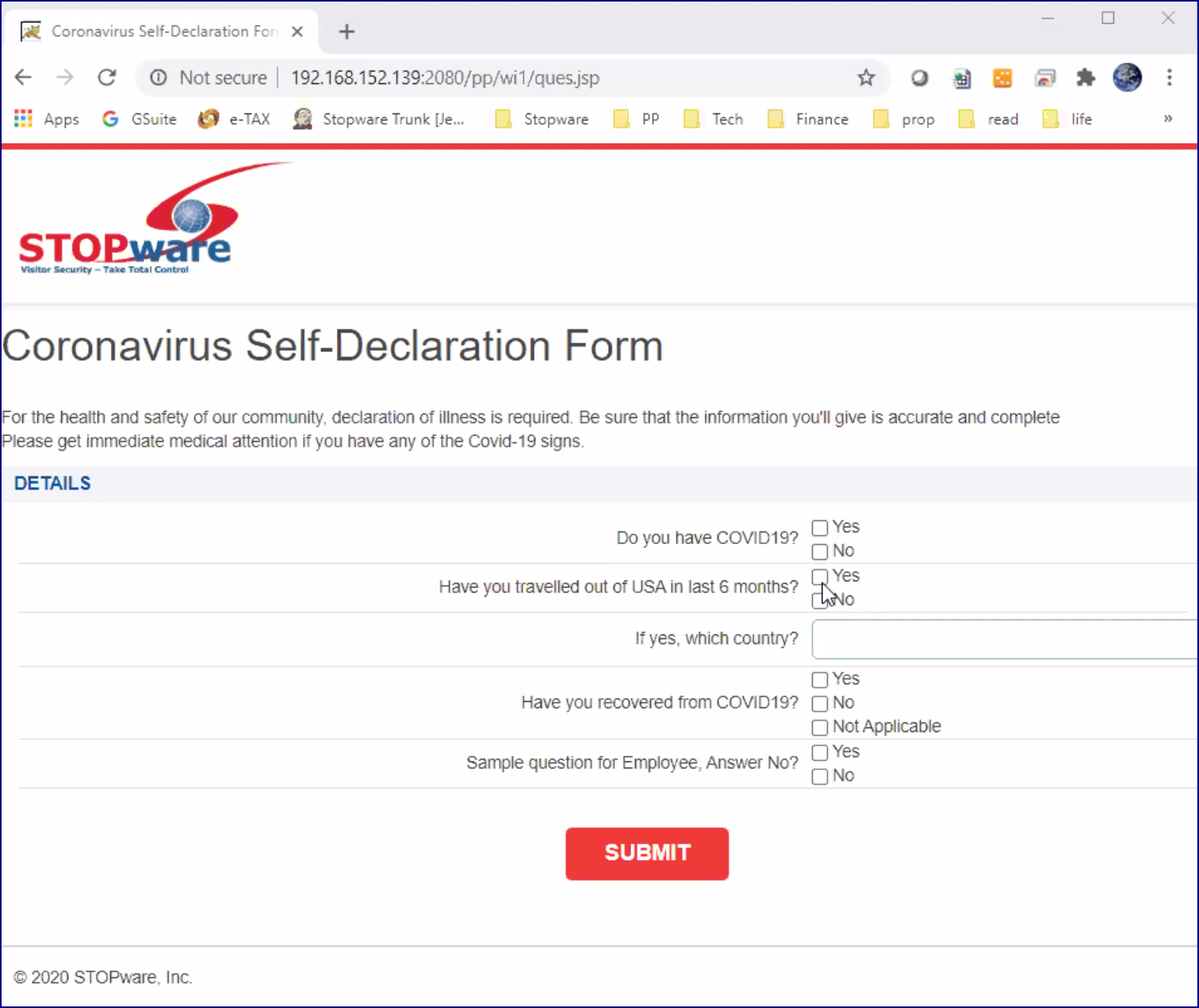 Passage Point Pre Entry Attestation