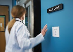 Users wave their hands in front of these sensors to open doors; thus, minimizing high-frequency touchpoints and ultimately reducing the spread of germs.
