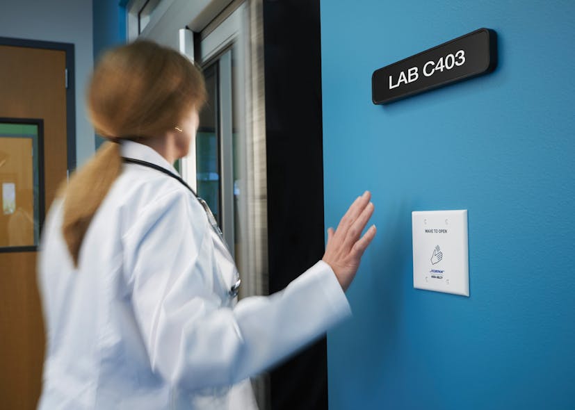 Users wave their hands in front of these sensors to open doors; thus, minimizing high-frequency touchpoints and ultimately reducing the spread of germs.
