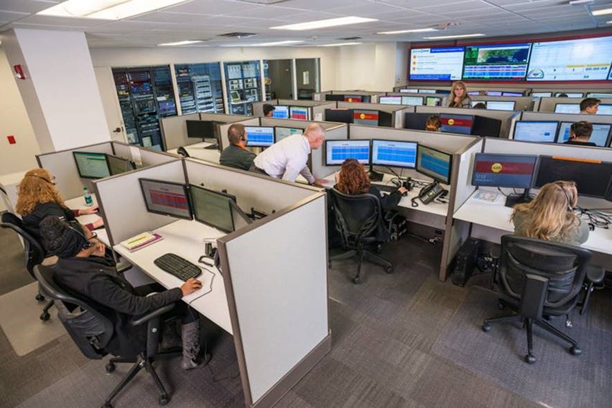 A look inside the ADS Security monitoring center control room.