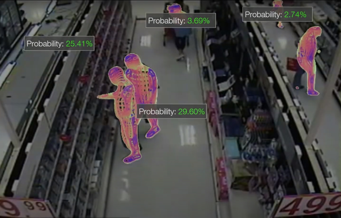 The Percepta technology analyzes shoppers' movements for potential shoplifting but anonymizes them to remove bias on the part of those monitoring the footage.