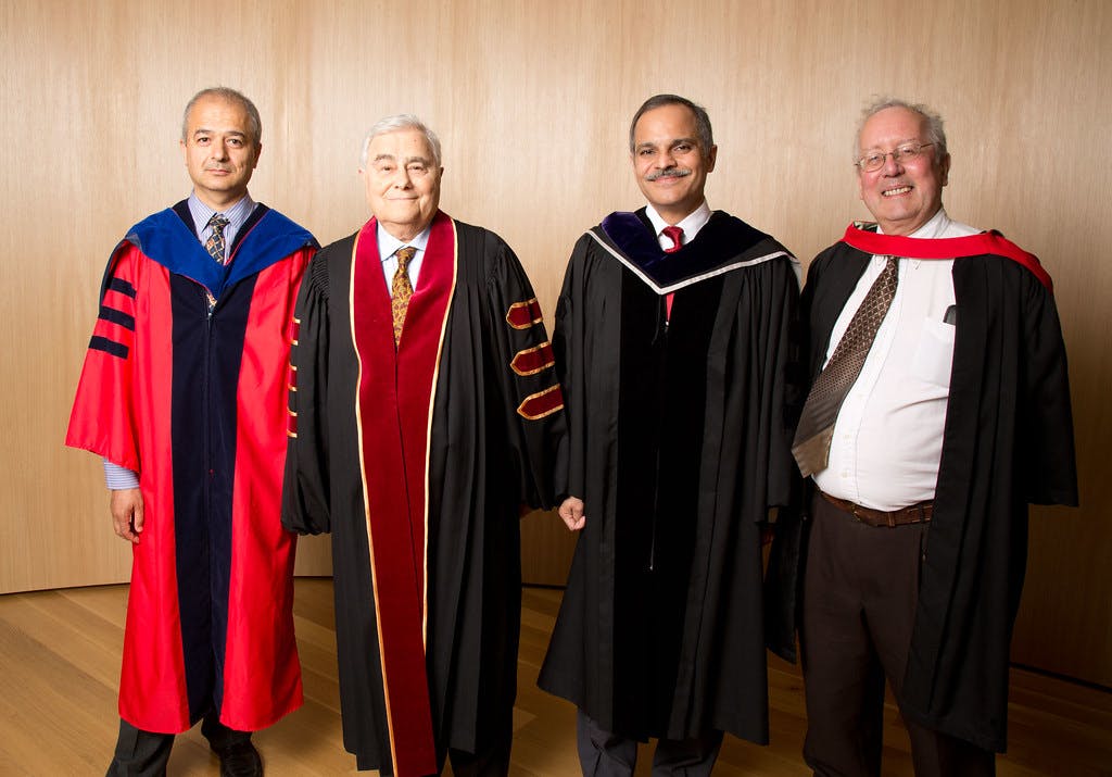 In 2016, Concordia University, a comprehensive research center in Montreal, bestowed a degree of Doctor of Laws, honors causa to Fish (second from the left)