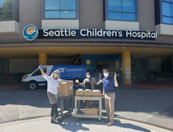 ADT Commercial donated meals to healthcare workers at five major hospitals, including Seattle Children&apos;s Hospital.