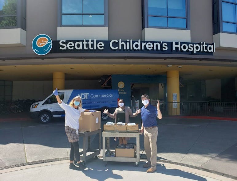 ADT Commercial donated meals to healthcare workers at five major hospitals, including Seattle Children&apos;s Hospital.