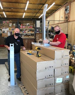 The work must go on: Silent Guard Operations Manager Dennis Floyd and Purchasing Agent Roger Dykes stepped up when six team members were quarantined, including CEO Dwight Sears. The work must go on: Silent Guard Operations Manager Dennis Floyd and Purchasing Agent Roger Dykes stepped up when six team members were quarantined, including CEO Dwight Sears.