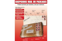 In his latest &apos;Mitigating Mistakes&apos; column, SIW contributor Paul Timm encourages organizations to place instructional signage, such as the USPS poster pictured above, in their mailrooms to help provide employees with instructions on what to do should they encounter a suspicious package.