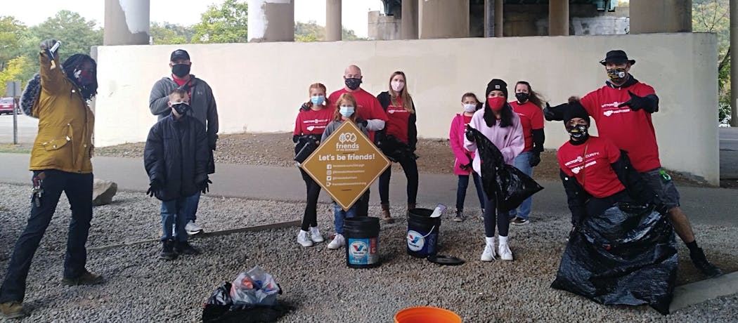 Vector Security&apos;s Pittsburgh branch employees and families joined Friends of the Riverfront to clean up the Three Rivers Heritage Trail.