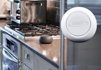 SAAM&apos;s revolutionary smoke detectors are available in ceiling-mount (pictured in white), as well as countertop versions (pictured in black).