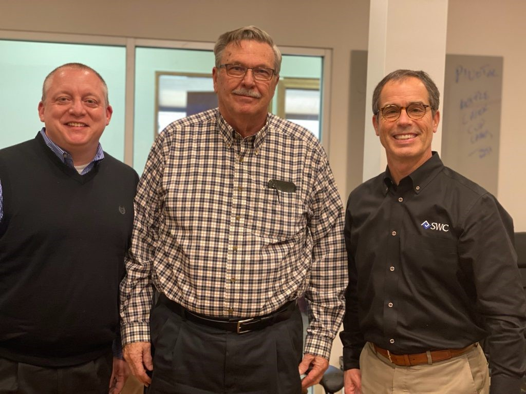 All Systems Vice President David Govro (left), All Systems Founder Gary Venable, SR. (center), and SWC President Todd Lucy (right).