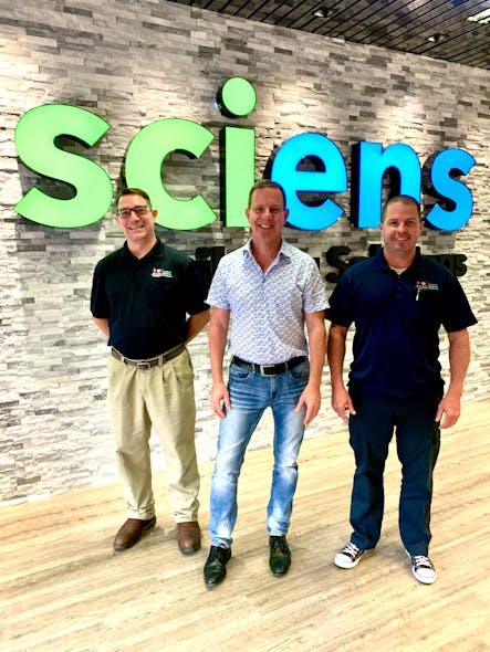 Sciens Building Solutions CEO Terry Heath (center) with technicians Tim Larkin and Larry Brugh.