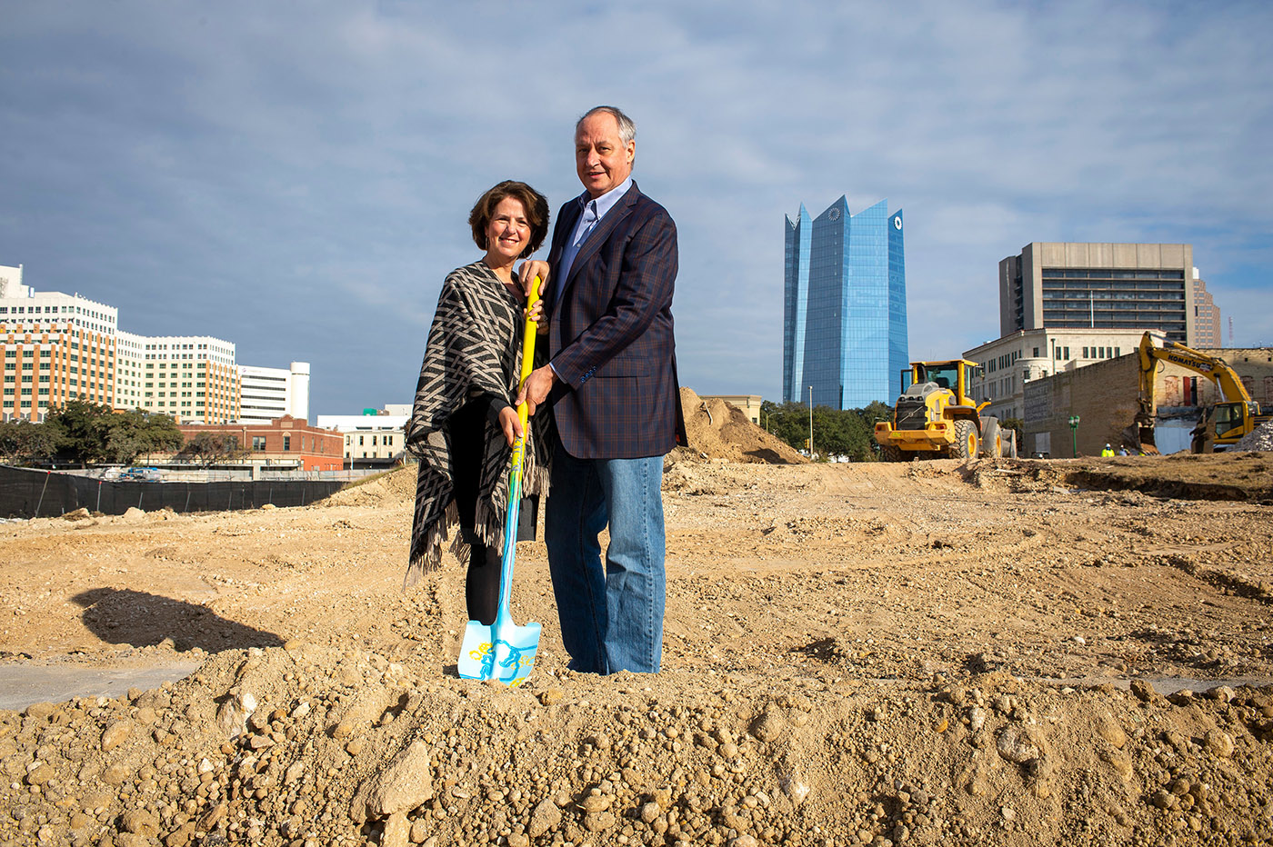 Taylor and Peggy Eighmy, the President and First Lady of UTSA at the recent groundbreaking.