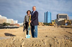 Taylor and Peggy Eighmy, the President and First Lady of UTSA at the recent groundbreaking. Taylor and Peggy Eighmy, the President and First Lady of UTSA at the recent groundbreaking.