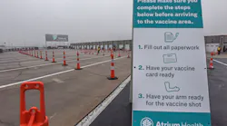 A view of the traffic lanes that were set up during the recently held mass vaccination event at Charlotte Motor Speedway.