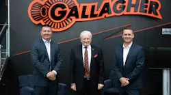 From l-r: Steve Tucker, Executive Chair; Gallagher; Sir William Gallagher, President of Gallagher Holdings; and Kahl Betham, CEO Gallagher Group.