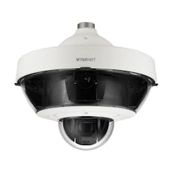 The Wisenet PNM-9322VQP Multi-Directional plus PTZ Camera.