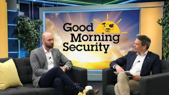 Steve Burdet, Manager of Solutions Management at Axis Communications, left, chats with Fredrik Nilsson, VP for the Americas at Axis, right, during a virtual press briefing on Wednesday.