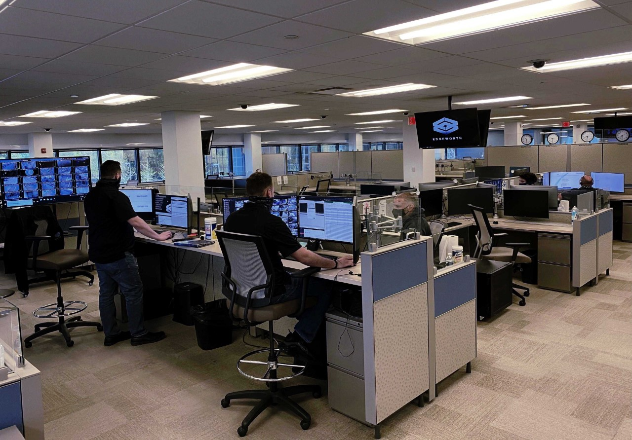 For Edgeworth Security, work areas were staggered, masks were always worn, and workstations and communal equipment were sanitized frequently.