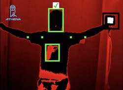 Athena Security uses high sensitivity infrared thermal sensors and AI software to detect weapons and other concealed objects for individuals as they enter a facility. Athena Security uses high sensitivity infrared thermal sensors and AI software to detect weapons and other concealed objects for individuals as they enter a facility.