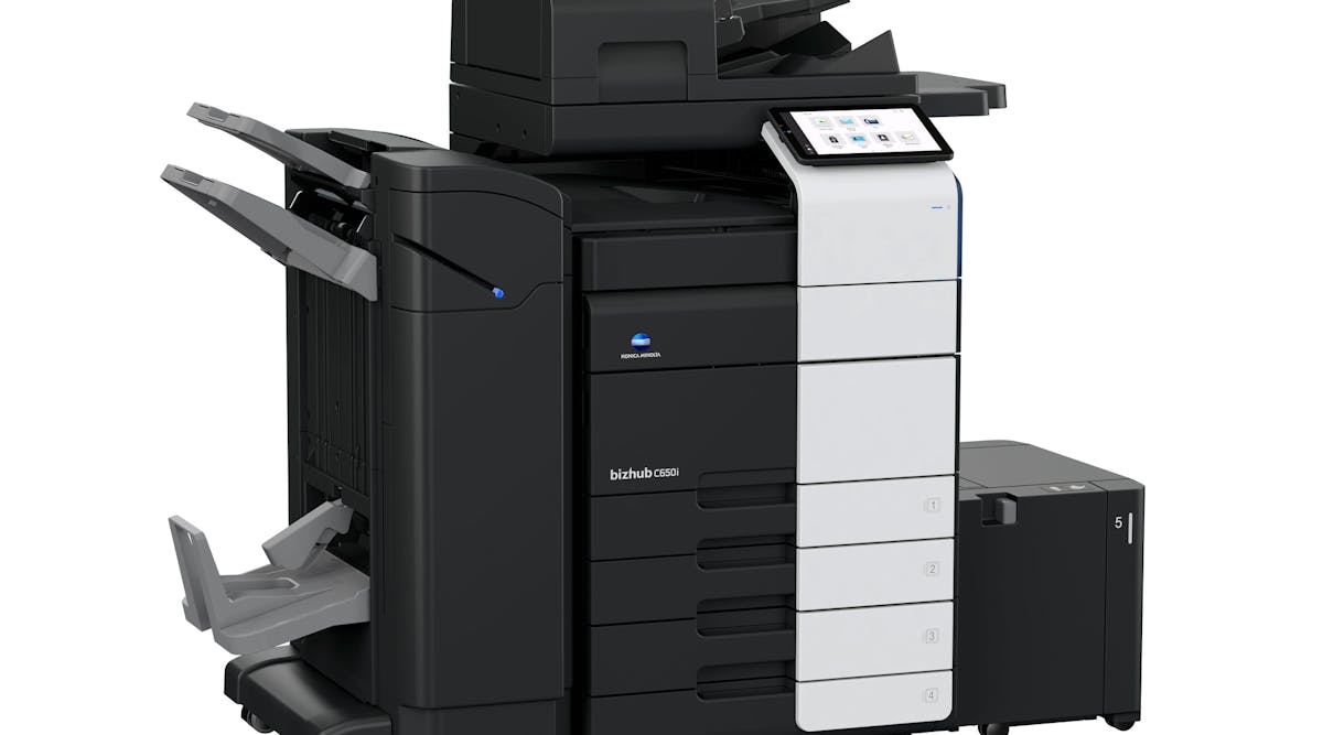 Konica Minolta&apos;s bizhub C650i multifunction printer (MFP). Konica Minolta&rsquo;s entire line of bizhub i-Series MFPs exceeds industry standards for cybersecurity compliance, according to recent penetration testing by NTT DATA and NTT Ltd.