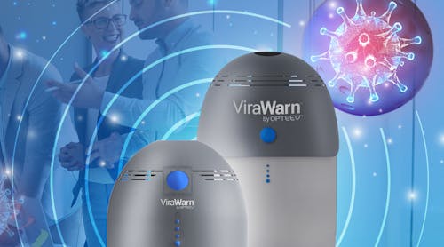 Like a smoke detector monitoring the air and alerting when smoke is detected, ViraWarn monitors the air and immediately alerts when coronavirus particles are detected. The patented sensor technology focuses on the unique electrochemistry of spiked protein viruses, including COVID-19 and influenza, to trigger an alert.