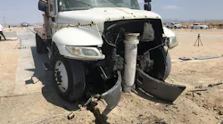 Delta Scientific's DSC633 bollard stopped and destroyed a simulated bomb truck during a recent test.