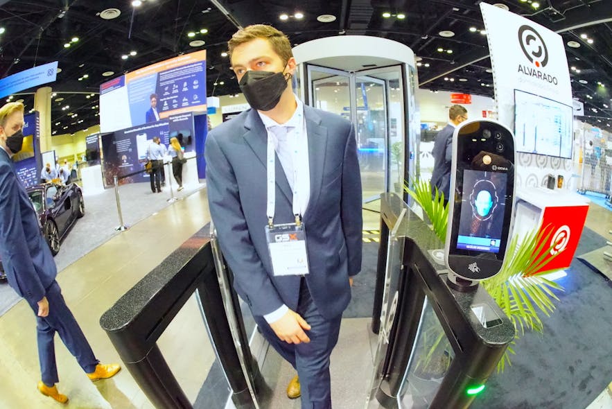 Alvarado demonstrated an integration with an IDEMIA facial access control device at GSX 2021.