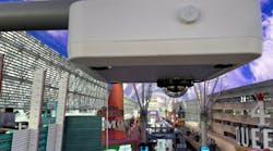 A Shotpoint gunshot detection sensor helps protect the Fremont Street Experience in Las Vegas. The location&rsquo;s 16 Shotpoint units assisted police in locating and arresting a suspect in a fatal shooting.
