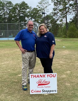 Holmes Security held a golf tournament to benefit the Crimestoppers program in Fayetteville, N.C. Holmes Security held a golf tournament to benefit the Crimestoppers program in Fayetteville, N.C.