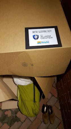 Team members from My Alarm Center participated in the annual Covenant House “Sleep Out” event. Team members from My Alarm Center participated in the annual Covenant House “Sleep Out” event.