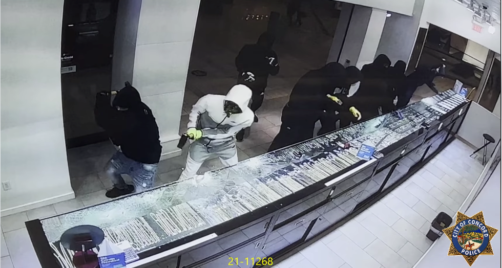 Nine suspects robbed Iceberg Diamonds at the Sun Valley Mall in Concord on Nov. 15, 2021, police said.