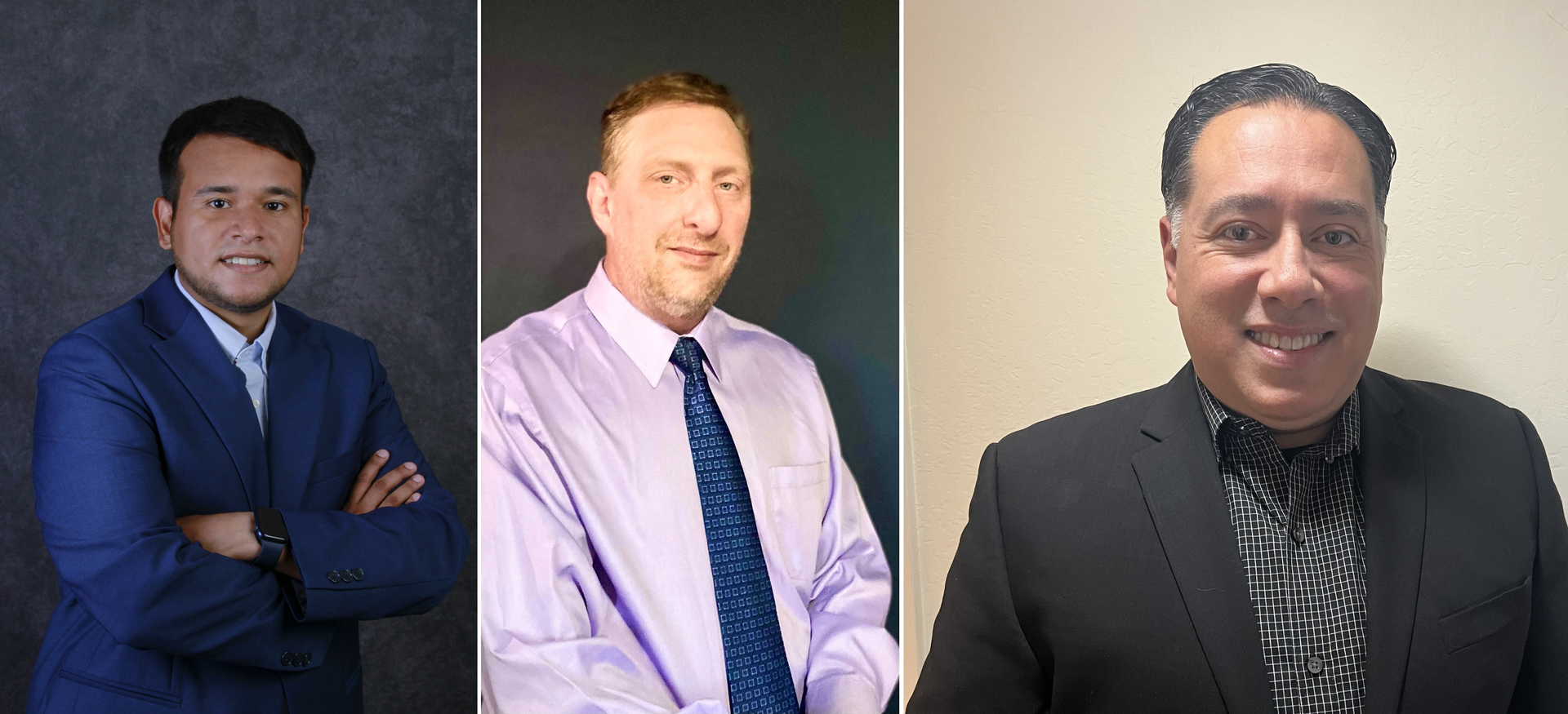 From left-to-right: Andres Maurcio De La Ossa Garzon, Jason Raptis and Leonel Urrutia.