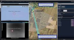 At the testing range similar to a typical border operational environment, the PureActiv C4ISR was able to detect and track small UAS flying different evading trajectories within the range of deployed sensors. At the testing range similar to a typical border operational environment, the PureActiv C4ISR was able to detect and track small UAS flying different evading trajectories within the range of deployed sensors.