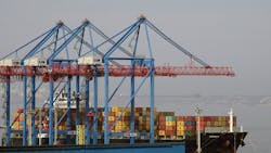 A cargo ship sits in the Urkrainian port of Odessa in November of 2019. . A cargo ship sits in the Urkrainian port of Odessa in November of 2019. .