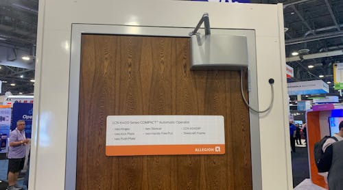 Allegion&apos;s LCN 6400 COMPACT Series automatic door operator, pictured above, was named Best New Product in the 2022 SIA New Products and Solutions (NPS) Awards.