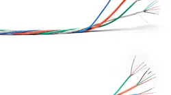 Some bundled access control cables can use special twisting (top) to prevent the components from separating during pulls; others can include an outer jacket to contain the inner cable components (bottom).