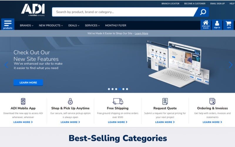 ADI has launched new upgrades to its websites across the U.S., Canada and Puerto Rico to deliver an enhanced online shopping experience.