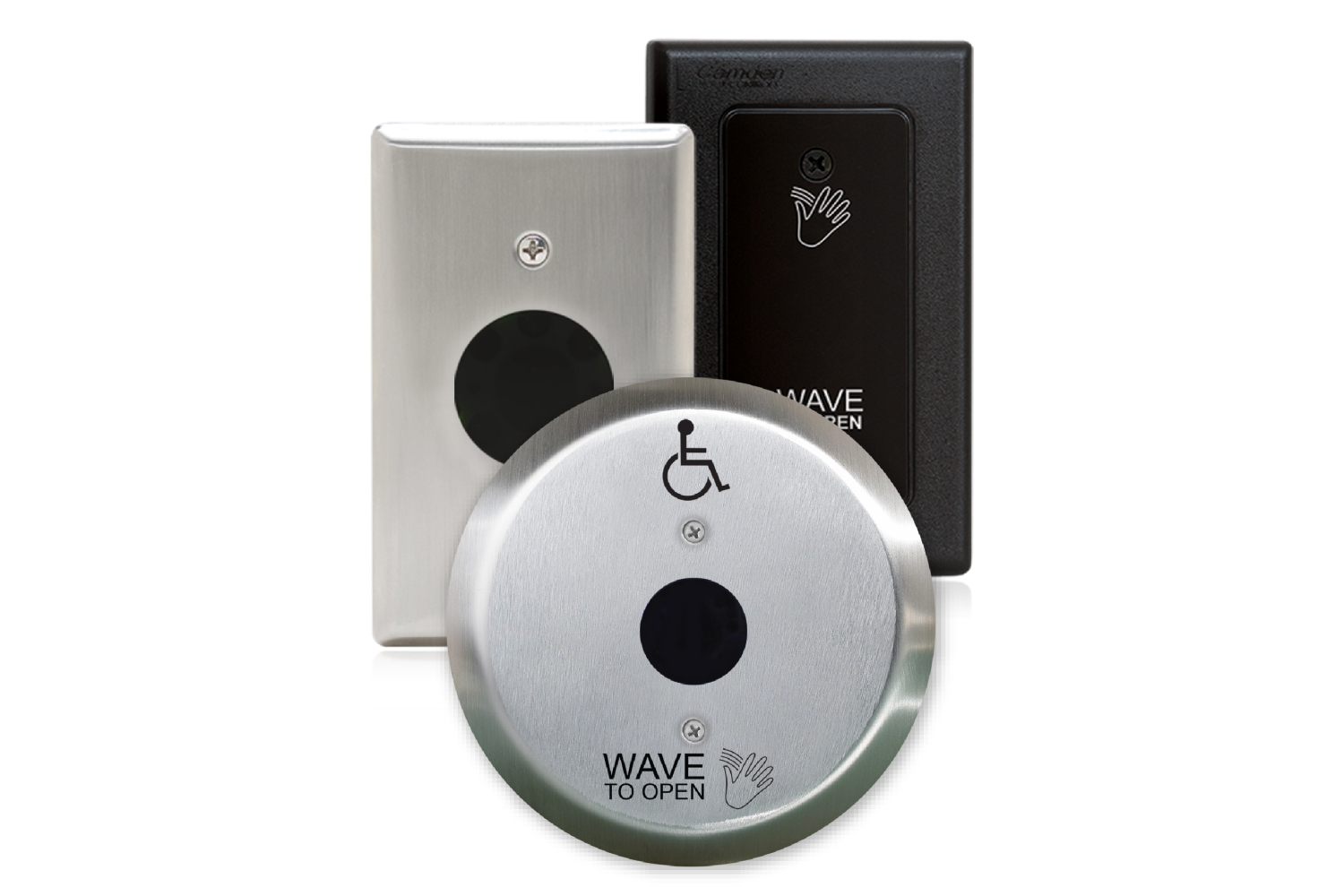 The CM-336 switches offer a wireless range of up to 300 feet. They&rsquo;re available in a selection of narrow, square and round faceplates and come with retrofit mounting box conversion kits.