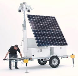 The video arrays can be transported to specific exterior locations and powered via solar and supplemented by fuel-cell generators. The video arrays can be transported to specific exterior locations and powered via solar and supplemented by fuel-cell generators.
