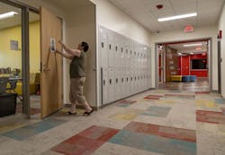 Teacher Miriam Schuman sets up her sixth and seventh-grade classroom at Northwood Middle School on Aug. 16, 2022, before students return after the Fourth of July parade shooting in Highland Park. Teacher Miriam Schuman sets up her sixth and seventh-grade classroom at Northwood Middle School on Aug. 16, 2022, before students return after the Fourth of July parade shooting in Highland Park.