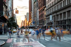 Keeping busy intersections safe for pedestrians and vehicles is one area where AI and video surveillance technology can offer an avenue for integrators to break into the smart cities market. Keeping busy intersections safe for pedestrians and vehicles is one area where AI and video surveillance technology can offer an avenue for integrators to break into the smart cities market.