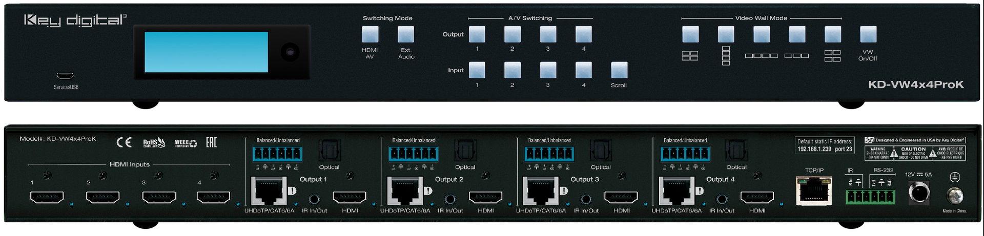 Key Digital KD-VW4x4ProK front and back