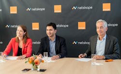 (Left to right) Aliette Mousnier-Lompré, CEO, Orange Business Services; Sanjay Beri, CEO, Netskope; and Hugues Foulon, CEO, Orange Cyberdefense. (Left to right) Aliette Mousnier-Lompré, CEO, Orange Business Services; Sanjay Beri, CEO, Netskope; and Hugues Foulon, CEO, Orange Cyberdefense.