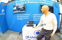 Gerald Becker, Quanergy’s vice president of market development and global alliances, shows how his company can cut down on false alarms. Gerald Becker, Quanergy’s vice president of market development and global alliances, shows how his company can cut down on false alarms.