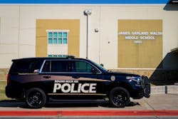 A Round Rock ISD vehicle is seen outside during a school safety active shooter training demonstration conducted by the Texas Commission on Law Enforcement at Walsh Middle School on July 11, 2022, in Round Rock, Texas. A Round Rock ISD vehicle is seen outside during a school safety active shooter training demonstration conducted by the Texas Commission on Law Enforcement at Walsh Middle School on July 11, 2022, in Round Rock, Texas.