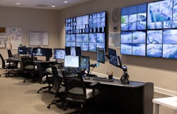 The 24/7 Security Operations Center (SOC) at WEC features Planar video walls and Middle Atlantic operator consoles.