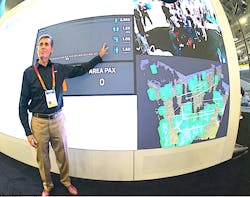 Matt Bretoi, AEye’s Senior Director of Smart Cities, described how LiDAR sensors and software can provide rich data about a scene - in this case, a busy intersection. Matt Bretoi, AEye’s Senior Director of Smart Cities, described how LiDAR sensors and software can provide rich data about a scene - in this case, a busy intersection.